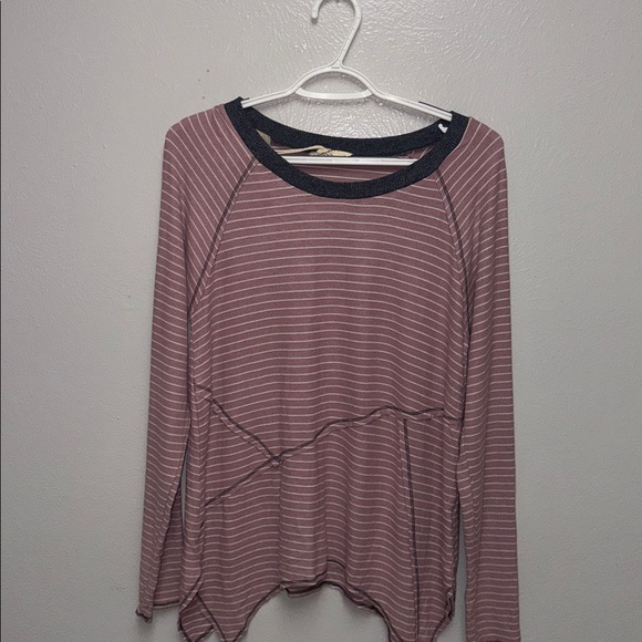 Hem & Thread Mauve and Black Striped Long Sleeve Top - Picture 4 of 11